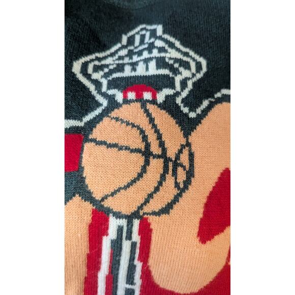 Vintage Adam Freak NBA Seattle Sonics mens sweater intarsia knitted graphic Med - Picture 5 of 8